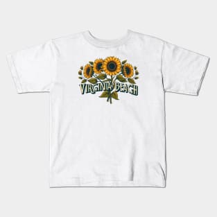 Virginia Beach Sunflower Kids T-Shirt